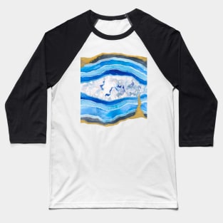 Agate Slice Watercolour Illustration Baseball T-Shirt